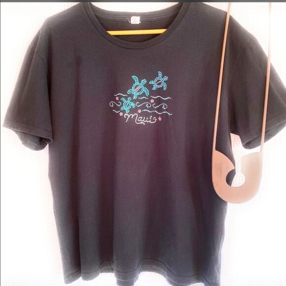 Anvil "Maui" Cotton T-Shirt Black XL - Picture 7 of 10